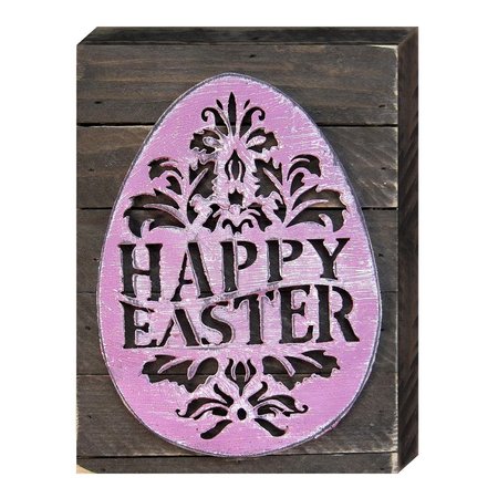 DESIGNOCRACY Happy Easter Egg Art on Board Wall Decor 9871412